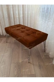 Modern Dilim Puf Ayakucu Puf Gümüş Metal Ayak (100*45) - 1