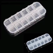 Organizer Malzeme Kutusu 12 Bölmeli Şeffaf PBB040-13 (#18) Setbox 13x5x1,5mm - 1