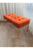 Modern Dilim Puf Ayakucu Puf Gold Metal Ayak (100*45) - 1