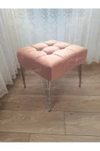 Modern Dilim Puf Ayakucu Puf Gümüş Metal Ayak (45*45) - 1