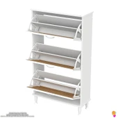 Modilayn VARBİ Kapı Önü 72 x 127 x 25, 5 cm lik 3 Düşer Kapak 6 Göz Raf Bölmeli Ayakkabılık - 7