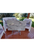 Dekoratif Katlanır Masa Bahçe Ve Çalışma Masası 60*110 GRİ MERMER DESEN - 1