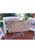 Dekoratif Katlanır Masa Bahçe Ve Çalışma Masası 60*110 KAHVERENGİ MERMER DESEN - 1