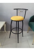 Sırtlı Dekoratif Bar Tabure Kara Inci - 1