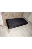 Modern Çizgi Model Puf Ayakucu Bench Gold Metal Ayak 90 Cm - 1