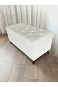 Lüks Sandıklı Kapitoneli Ayakucu Puf Bench 100 cm Ceviz Ayak - 1