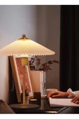 Fico Home Exlusive Collection Krem Şapka Tasarım Madame Fico Abajur Eskitme Gold Sarı - 6
