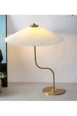 Buiva Modern Abajur Umbrella Tasarım Abajur Gold Sarı Krem Abajur - 3