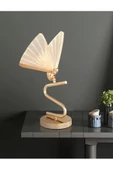 burenze Luxury Exclusive Modern Tasarım Abajur Kelebek Masa Lambası ButterFly Gold Sarı - 1
