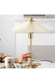 burenze Exclusive Collection Krem Şapka Tasarım Umbrella Abajur Eskitme Gold Sarı - 2