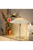 Fico Home Exlusive Collection Krem Şapka Tasarım Madame Fico Abajur Eskitme Gold Sarı - 5
