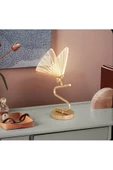 burenze Luxury Exclusive Modern Tasarım Abajur Kelebek Masa Lambası ButterFly Gold Sarı - 2