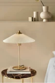 Fico Home Exlusive Collection Krem Şapka Tasarım Madame Fico Abajur Eskitme Gold Sarı - 1