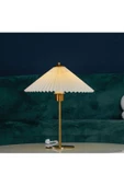 Fico Home Exlusive Collection Krem Şapka Tasarım Madame Fico Abajur Eskitme Gold Sarı - 2
