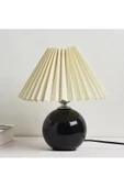 burenze Umbrosia Modern Tasarım Abajur Krem Umbrella Şapka Siyah Gövde - 1