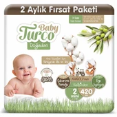 Baby Turco Doğadan 2 Numara Mini 420'li Bebek Bezi - 1