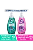 Omo Express Fresh Kötü Koku Karşıtı Beyaz ve Renkliler + Renkli ve Siyahlar için Deterjan 2 x 1480 ML - 1