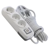 Topraklı Grup Priz 3'lü Anahtarlı 7 Metre Seyyar Ara Kablolu Uzatma Kablolusu Üçlü Piriz - 2