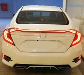 CIVIC FC5 2016-2021 IÇIN UYUMLU  HAREKETLI SINYALLI LED STOP VE SPOILER TAKIMI KIRMIZI - 1