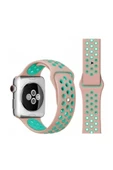 Apple Watch 1 2 3 4 5 42 mm 44 mm Spor Silikon Kordon Kayış Pembe Nike Edition - 1