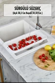 Lavoba İçi Sürgülü Açılır Kapanır Sebze Meyve Süzgeci Beyaz (Açık 38,5 Cm Kapalı 34,50 Cm ) - 1