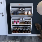 Modilayn VARBİ Asma Antre Hol 72 x 115 x 25, 5 cm’ lik 3 Düşer Kapak 6 Raf Bölmeli Ayakkabılık - 4