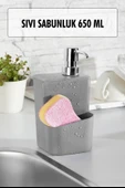 Tezgah Üstü Açık Gri Sabunluk & Süngerlik & Organizer thumbnail 1