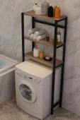Elit Çamaşır Makinesi Üstü Düzenleyici Raf Banyo Dolabı Rafı Makina Üstü Dolap Raf Ceviz - 2