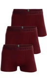 Mercan 3'lü Pamuklu Likralı Premium Esnek Kumaş Bordo Erkek Boxer - 1