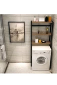 Elit Çamaşır Makinesi Üstü Düzenleyici Raf Banyo Dolabı Rafı Makina Üstü Dolap Raf Ceviz - 3