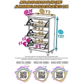 Modilayn VARBİ Kapı Önü 72x 127x26 cm’ lik 3 Düşer Kapak 6 Göz Raf Bölmeli Ayakkabılık thumbnail 5