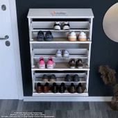 Modilayn VARBİ Asma Antre Hol 72 x 115 x 25, 5 cm’ lik 3 Düşer Kapak 6 Göz Raf Bölmeli Ayakkabılık - 4