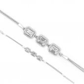 Özel Pırlanta Tasarımlı 925 Ayar Gümüş Baget Bileklik thumbnail 4