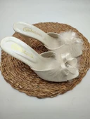 Taşlı Fiyonklu Çeyiz Terliği Ev Terliği - 5