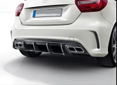 W176 12-15  A45 DIFUZOR  & EGZOZ SETI  (PARLAK SIYAH) - SILVER EGZOZ ILE (AMG PAKET İÇİN ) - 5