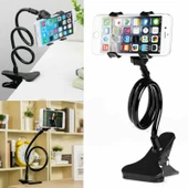 Akrobat Telefon Tutucu Spiral Gövdeli Oynar Başlıklı - Siyah - 2