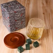 Perlotus Bardak Altlıklı 360 Dönen Viski Bardağı ve Granit Viski Taşı - 3