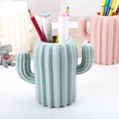 Kaktüs Figürlü Masaüstü Mini Sukulent Saksı - Kalemlik Plastik - 3