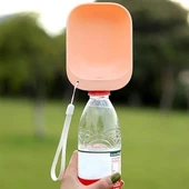 Evcil Hayvan Plastik Su Kabı Taşınabilir Seyahat Pet Su  Şişesi Bağlantılı Kap - 2