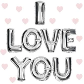 I Love You Folyo Balon Gümüş Renk 35 Cm - 1