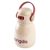 BANGDA BEJ ÇİFT KATMANLI TUTACAKLI PASLANMAZ ÇELİK ÇOCUK TERMOSU 600ML thumbnail 3