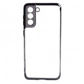 Ceponya Galaxy S21 Kılıf İnce Köşeleri Renkli Şeffaf Silikon - 5