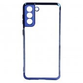 Ceponya Galaxy S21 Kılıf İnce Köşeleri Renkli Şeffaf Silikon - 6