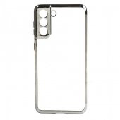 Ceponya Galaxy S21 Kılıf İnce Köşeleri Renkli Şeffaf Silikon - 8