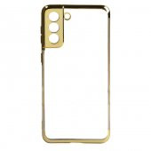 Ceponya Galaxy S21 Kılıf İnce Köşeleri Renkli Şeffaf Silikon - 9