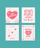 14 şubat tebrik hediye dilek kartı 4 lü hediye kartı sevgililer günü kartı thumbnail 1