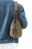 Erkek Bady Bag Göğüs Çantası Kanvas Kumaş Sırt Çantası 27*17 Cm Günlük Omuz Çantası - 7