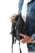 Erkek Bady Bag Göğüs Çantası Kanvas Kumaş Sırt Çantası 27*17 Cm Günlük Omuz Çantası - 4