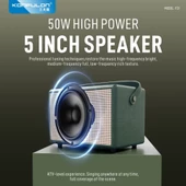 Güçlü Kablosuz 2*50W Bluetooth Taşınabilir Parti Karaoke Hoparlörü - Model F32 - 5