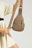 Kadın Body Bag Göğüs Çantası Kanvas Kumaş 27*17 Cm Sırt Çantası Günlük Kullanıma Uygun BadyBag - 6